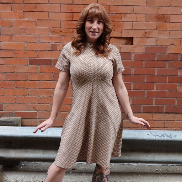 Vintage Dresses & Skirts - Vintage 70s chevron print dress